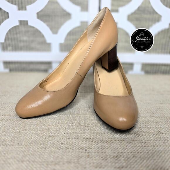Cole Haan NEW Edie Sandstone Beige Leather Low Pumps Size 7.5B - Picture 1 of 13